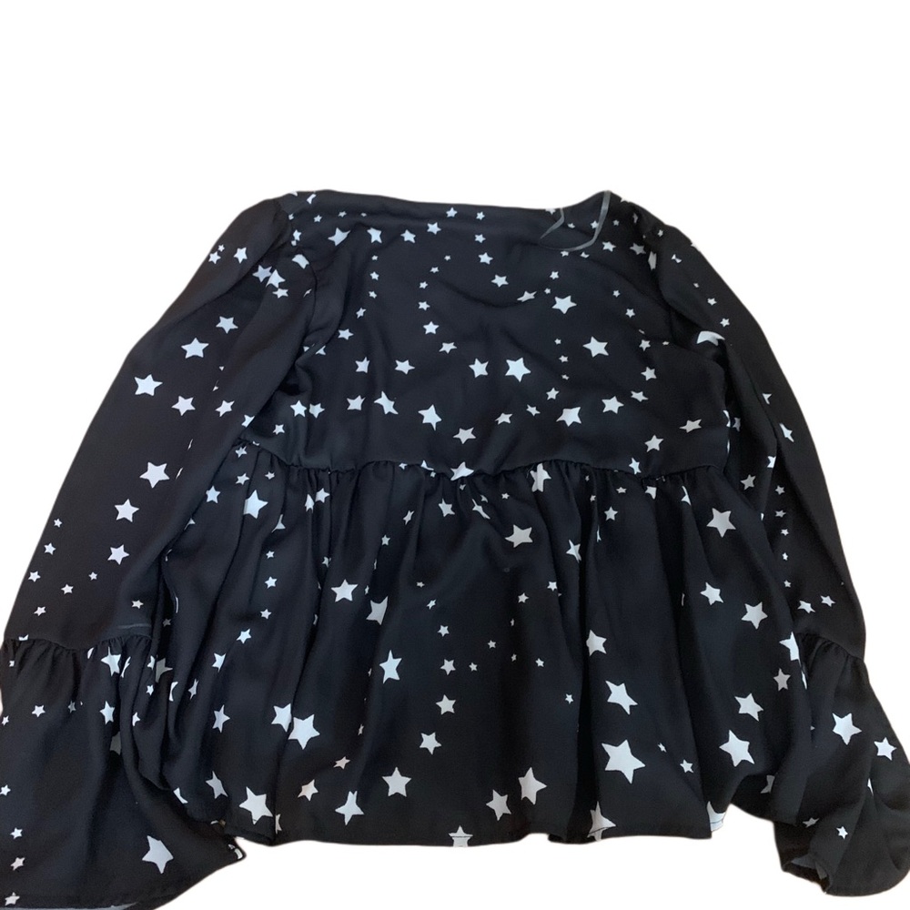Peach lane black star blouse, gray star sweater - Picture 4 of 4